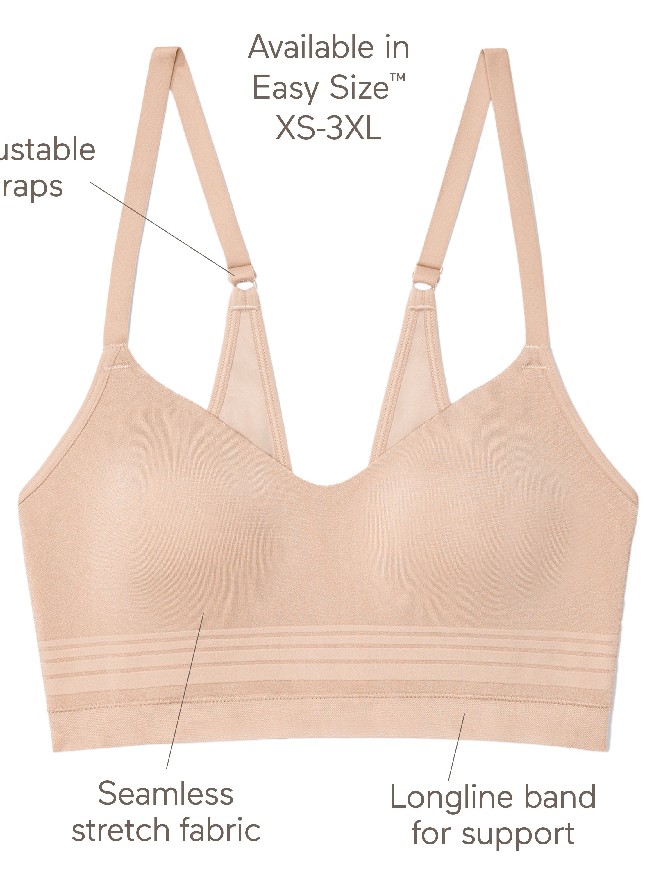 Easy Does It™ Allover Smoothing Seamless Longline Bra