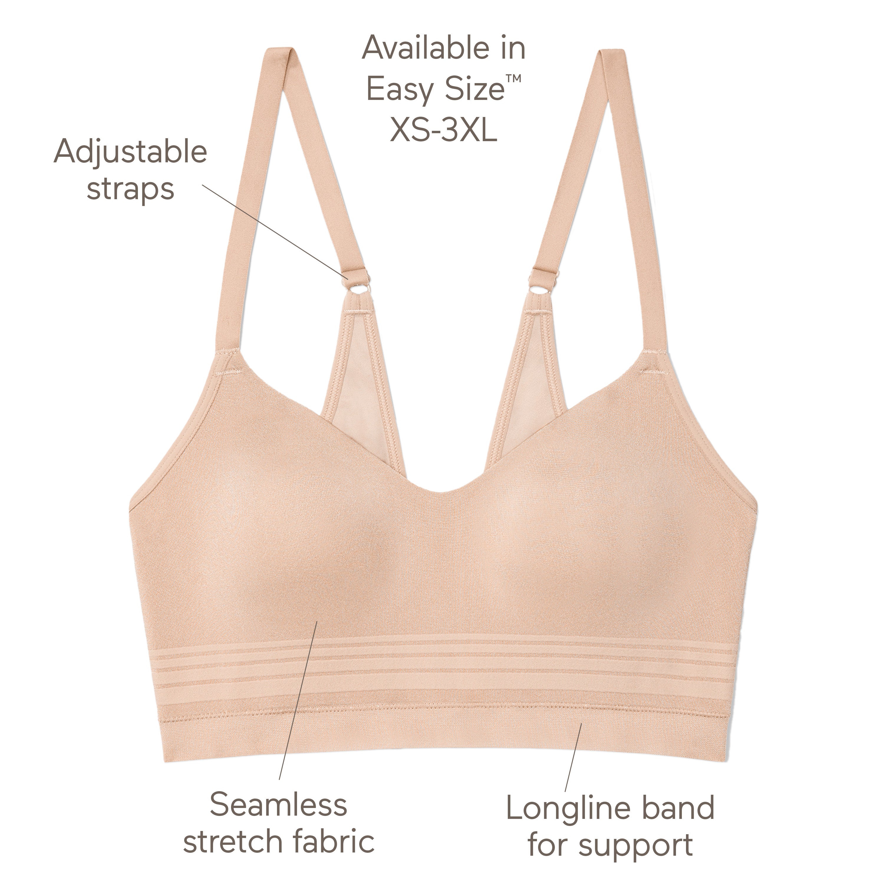 Easy Does It™ Allover Smoothing Seamless Longline Bra